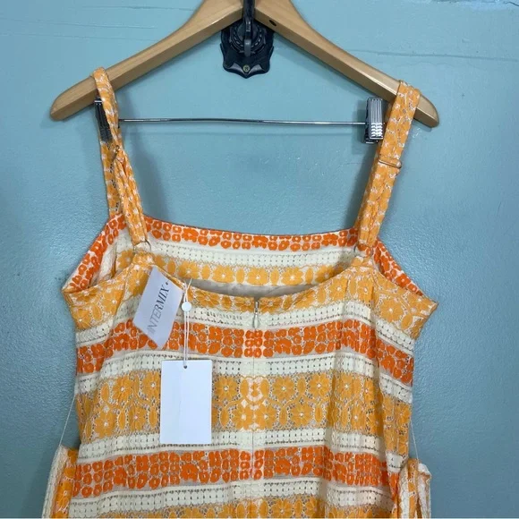 Zimmermann Jude Orange Tiered Lace Floral Maxi Sun Dress Size 10 Zimmermann Jude Orange Tiered Lace Floral Maxi Sun Dress Size 10
